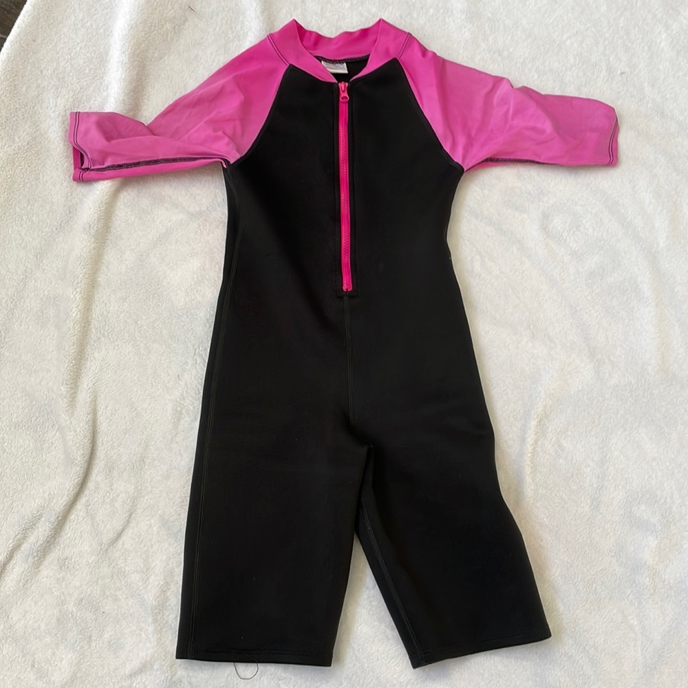 Tuga Black Pink Neoprene Wetsuit Rash-guard Girls Size 14